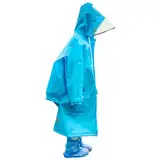 Kinder Regenponcho, Regenmäntel mit Kapuze für Mädchen Jungen, Kleinkind Regenjacke Regenanzug, Kids Regencape Regenschutz für Fahrrad Wandern Camping Reisen (Ethylen-Vinylacetat (EVA), Blau)