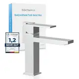 Bächlein Badarmatur Imatra in kantigem Design, Einhebelmischer mit klarer Linienführung in modernem Look, Bad Wasserhahn Chrom