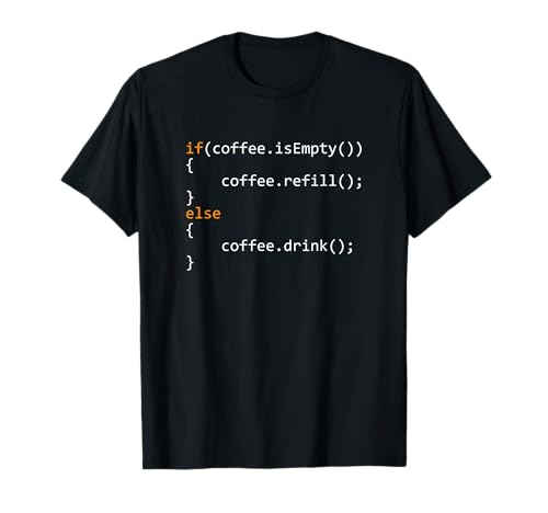 Programmierer Kaffee Coding Programmer Coffee T-Shirt - Programmierer und Software Entwickler Geschenke - Unisex-Erwachsene - Schwarz - S