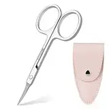 ACWOO Hautschere, Edelstahl Rostfrei Nagelschere mit kleine Ledertasche,Maniküre Schere Nagelhautschere Nail Scissors für Finger und Zehennägel Nagel Schere für Linkshänder und Pflege Reisesets