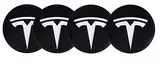 4pcs 56MM 2,2 ' 'Auto-Logo-Aufkleber mit Räderabdeckung mit zentraler Abdeckung ABS-Material (fit Tesla Silber Logo)