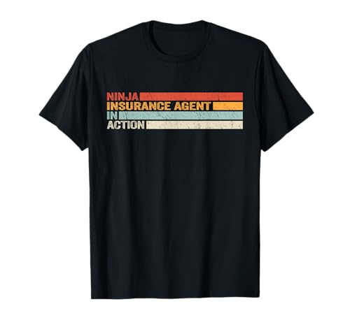 Ninja-Versicherungsagent in Aktion, Retro-Lebensversicherungsagent T-Shirt