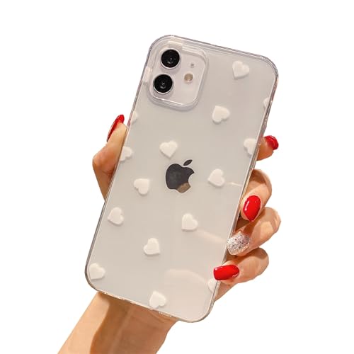 Einaily Hülle für iPhone 15 Case Crystal Clear Handyhülle für iPhone 15 Mode Chic Muster Ultra Dünn TPU Silikon Herz Bumper für iPhone 15 Stoßfest Kratzfest Schutzhülle für iPhone 15 Slim Cover