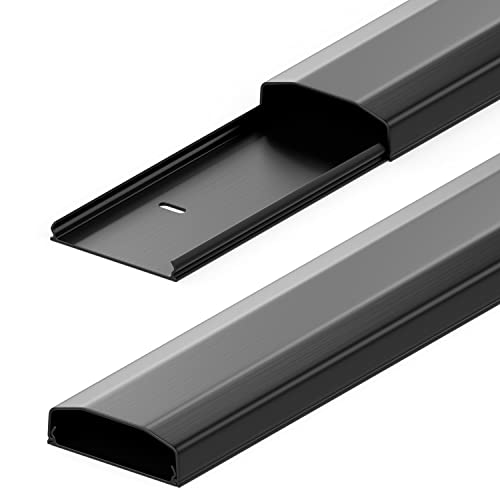 deleyCON Universal Kabelkanal Leitungskanal einfaches Verlegen von Kabeln und Leitungen Hochwertiges PVC Länge 100cm - Breite 6cm - Höhe 2cm - Schwarz