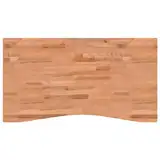 vidaXL Schreibtischplatte, Tischplatte mit 4 abgerundeten Ecken, Arbeitsplatte Platte für Schreibtisch Esstisch, Holzplatte Bürotischplatte, 110x(55-60) x2,5 cm Massivholz Buche