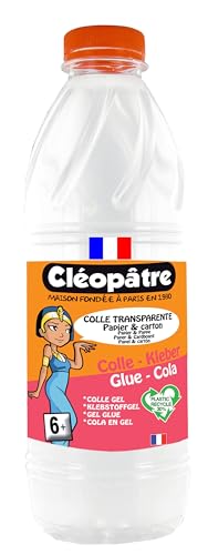 Cléopatre - Transparenter Kleber - Nachfüllpackung - Einfache, präzise und gleichmäßige Anwendung - Lösungsmittelfrei, Reinigung mit Wasser - Ab 6 Jahren - 1 KG