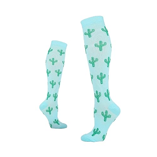 Coole Sachen Damen Sport elastische Kompressionssocken Outdoor Sports High Long Tube Running Drucksocken Herren Strümpfe Blau (Mint Green, S)