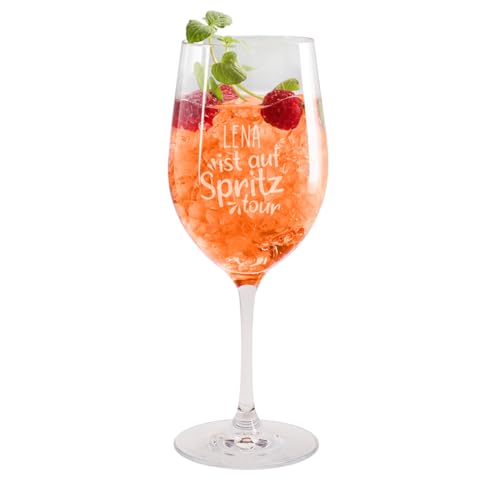 Herz & Heim® Cocktailglas -... ist auf Spritztour- Gravur mit Wunschname - Geschenkidee