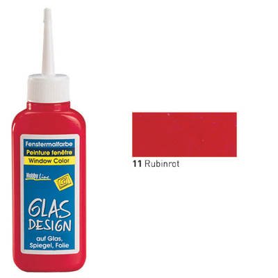 Glas-Design Window-Color-Malfarbe 80ml, Rubinrot [Spielzeug]
