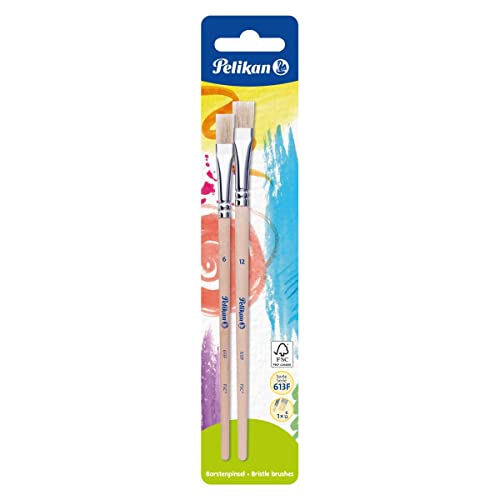 Pelikan 720383 Borstenpinsel Sorte 613F, Größe: 6 und 12, 2 Stück