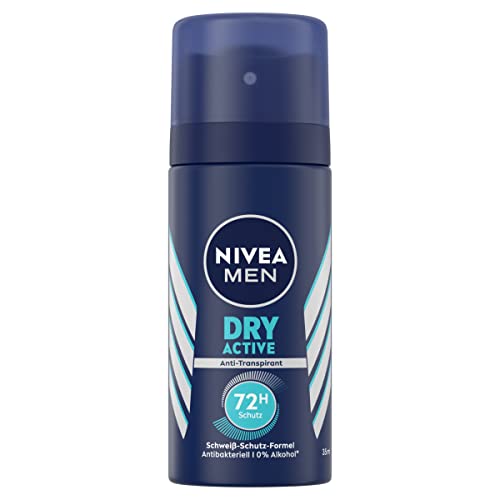 NIVEA MEN Dry Active Deo Spray (35 ml), effektives Anti-Transpirant für ein trockenes Hautgefühl, mit 72h Schutz und Dual-Active-Formel