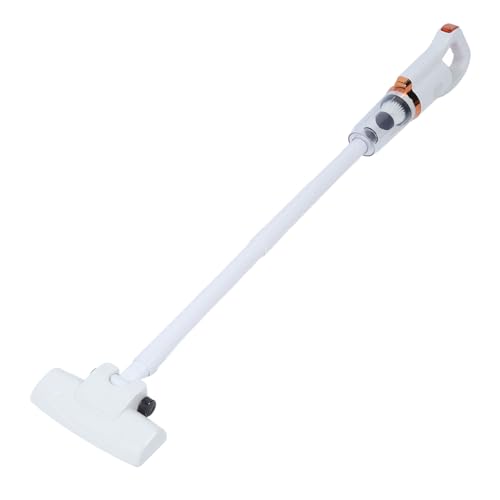 Fdit Akku-Stabstaubsauger, Leistungsstarke 8500-Pa-Saugkraft, 120 W, Langlebiger Akku, 600-ml-Staubbecher, ABS-Material, Tiefenreinigung für Heimböden, Tierhaare und Hartböden (White)
