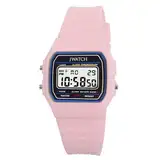 JWATCH Casual Sport Watch Vintage Collection Unisex Digital Armbanduhr 30M wasserdichte Sportuhr Stoppuhr Kalender leuchtende Digitaluhr mit Wecker in pink rosa