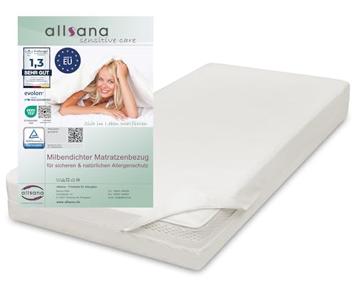 Allsana Allergiker Matratzenbezug 90x200x20 cm | Allergie Bettwäsche | Anti Milben Encasing | Milbenschutz für Hausstauballergiker | allergendichter Zwischenbezug für die Matratze | TÜV geprüft