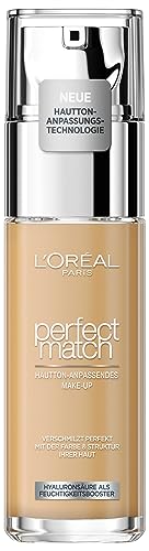 L'Oréal Paris Make up, Flüssige Foundation mit Hyaluron und Aloe Vera, Perfect Match Make-Up, Nr. 5.N Neutral Undertone, 30 ml