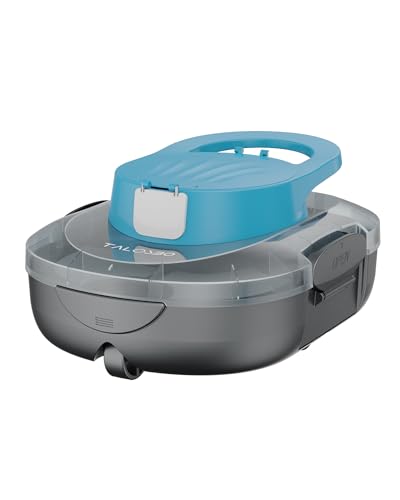 TALOSBO Pleco S1 Poolroboter mit 80 Min Automatisch Reinigungszeit, Poolsauger Akku mit Dual-Motoren, 2,5 Stunden Ladezeit, Kompakter und Leichter Poolreiniger für Oberirdische Pools, Grau