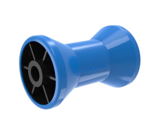 DOMAR Trailerrolle V-Kielrolle für Bootstrailer Sliprolle Zentral Für Bootsanhänger Ø Verschiedene Lochdurchmesser, Gummi (Ø 16 mm 130 mm)
