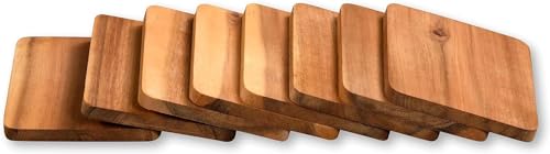 Kesper 8er Pack Raclette - Brettchen 10 x 8 cm aus Akazienholz/Untersetzer/Holzbrettchen/Raclettebrettchen