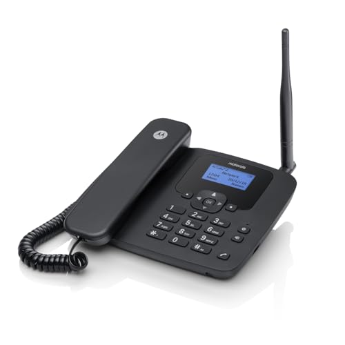 Motorola Voice – FW410L 4G kabelloses Festnetztelefon, WLAN-Hotspot, SIM-Karte, Batterie-Backup, Freisprecheinrichtung, GSM-Quadband, Anrufweiterleitung