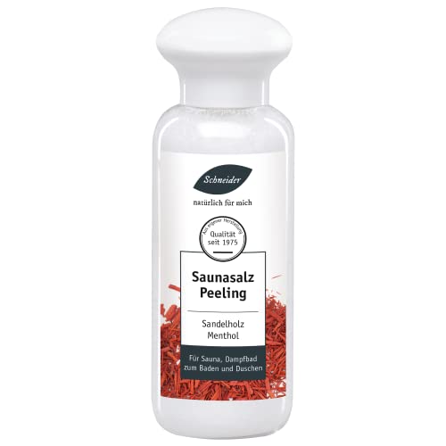 Saunabedarf Schneider - Saunasalz watteweich, Salinensalz Sandelholz, für Sauna, Dampfbad, Infrarotkabine, Dusche 300g