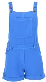 GURU SHOP Goa Shorts, Latzshorts, Latzhose, Kurzer Jumpsuit, Kornblumenblau, Baumwolle, Size:S (36)