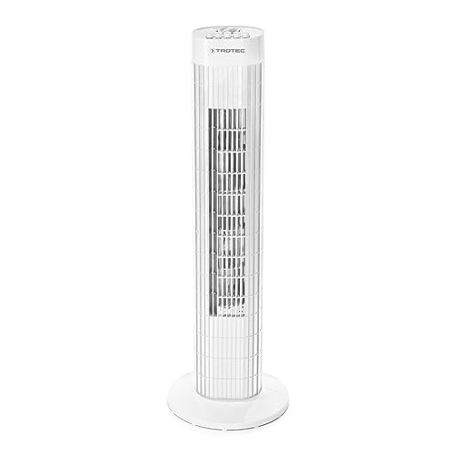 TROTEC Turmventilator TVE 30 T – 45 Watt, Oszillation 60°, 3 Stufen, leise, Timer, weiß