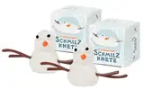 Liebeskummerpillen Schneemann Schmilz-Knete 2er Pack | für Adventskalender zum Selbst-befüllen oder als Nikolausgeschenk