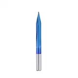 Hartmetall-Fräser, 3,175 mm Schaft, Gravur-Bit, V-Form, gerader Schaftfräser, 2 Nuten, Nano-blau beschichtete CNC-Schnitz-Bit(3.175x20x0.1x38mm)