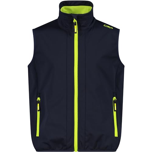 CMP Kinder Softshell Weste black blue-lime 164