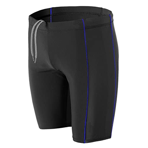 Aquarti Herren Lange Badehose mit Kontrast-Paspel Jammer, Farbe: Schwarz/Blau, Größe: L