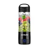 nutribullet Portable Mixer, 475ml BPA-freies Tritan Becher, Mini-Mixer mit 4-Punkt-Edelstahlklinge, Multifunktionsmixer, USB-C-Ladegerät, 15+ Mixvorgänge, NBP003B, Black