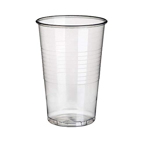 Papstar Plastikbecher / Kunststoffbecher 0.3 l transparent (100 Stück) ø 7.8 cm, Höhe 11.3 cm mit Füllstrich, praktischer Einwegbecher für Feste und Partys wie Geburtstag oder Grillparty, #16130