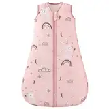 Looxii Baby Schlafsack Winter Baumwolle Winterschlafsack 2.5 TOG Schlafsäcke Warm Babyschlafsack Neugeborene für Herbst Winter Pink Kaninchen 0-6 Monate