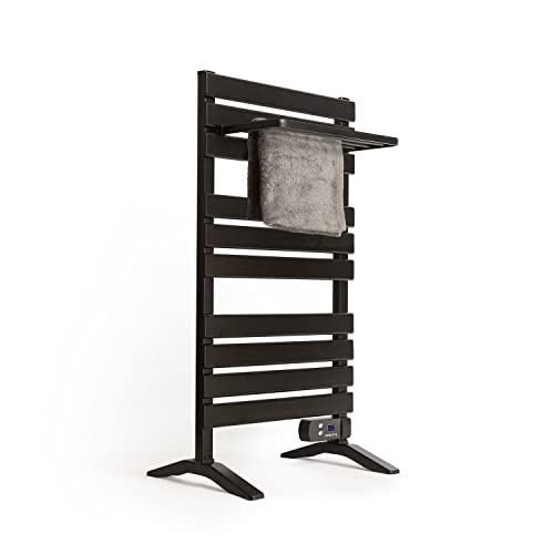 CREATE / WARM Towel 500W / Elektrischer Badheizkörper Schwarz mit Standfüßen und Regal / 103x55x5cm / Thermostat, geringer Verbrauch