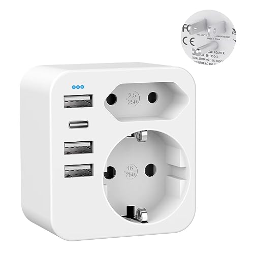 YIDODA Reiseadapter USA Adapter Amerika Deutschland Stecker mit 4 USB 3.4A, Adapter USA Steckdose,Steckdosenadapter Reisestecker Stromadapter für Kanada Thailand Mexiko Wand Ladegerät Ladestation,