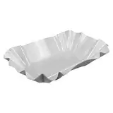 Gastro-Bedarf-Gutheil 50 Weiße einweg Pappschalen Pappschüsseln für z.B Currywurst und Pommes Pappteller 9x14x3cm Beschichtet