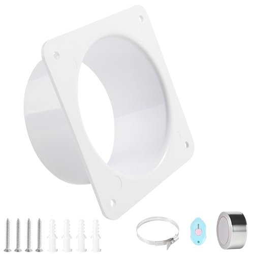 Rohrverbinder Flansch 150 mm / 15 cm Lüftungskanalverbinder Flansch aus ABS Kunststoff mit Edelstahl Schlauchschellen Alu-Folienband gerade Rohrflansch für Heizung Kühlung Lüftungssystem