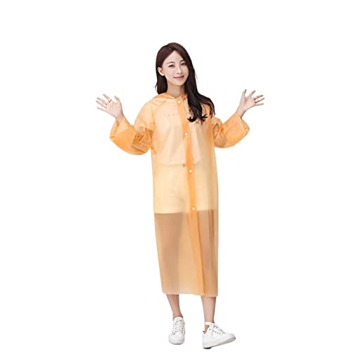 IWEIGN Regenmantel, verdickter modischer Regenmantel, wasserdicht, für Damen und Herren, transparent, Camping, wasserdicht, Regenbekleidung, wasserdichter Poncho, einfarbig, Orange