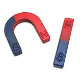 Set mit 2 pädagogischen Magneten – Hufeisen und Linear – N/S Rot Blau – Wissenschaftliche Experimente, Schule, Studenten und Lehrer – Ideal für pädagogische Projekte
