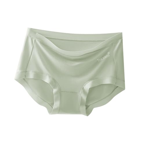 Unterwäsche Hautfarben Damen nahtlos, mitteltailliert, atmungsaktiv, einfarbig, dreieckig Atmungsaktive Männer(Light Grün,XXL)