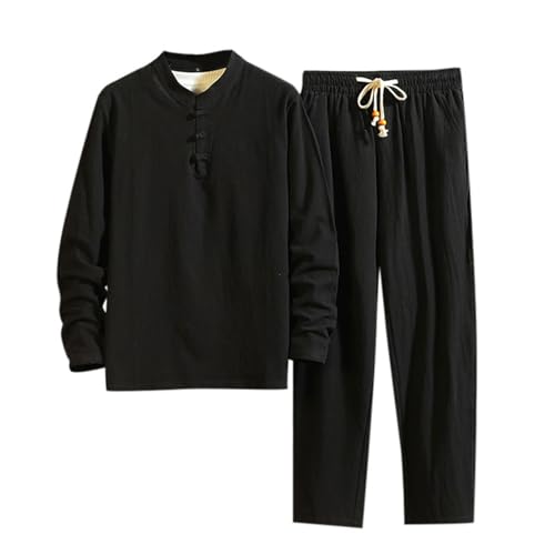 RUMAOZIA Baumwollwäsche Zen Meditation Tai Chi Uniform Männer Chinesische Traditionelle Kleidung Kung Fu Kleidung Atmungsablöser Tops Kampfkunst Set Tang Anzug Kurzarm Hosen