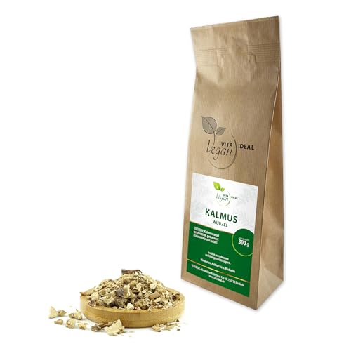 VITA IDEAL Vegan® KALMUS - Wurzel 300g geschnitten & getrocknet - Acorus calamus - KALMUSWURZEL - Kalmuswurzel Kräuter Tee & Aufguss, ohne Zusatzstoffe.