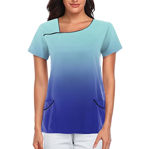 Hanraz Kasack Unisex Kasacks Damen Weiss Kasack Kurzarm Bluse Berufsbekleidung Pflege Damen Tshirt Sommer Arbeitskleidung & Uniformen Berufsbekleidung
