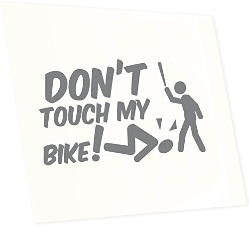 INDIGOS UG Aufkleber Dont Touch My Bike! - 280x180mm Silber - Heckscheibe - Heckscheiben Aufkleber - Sticker Tuning Boot Auto Laptop LKW