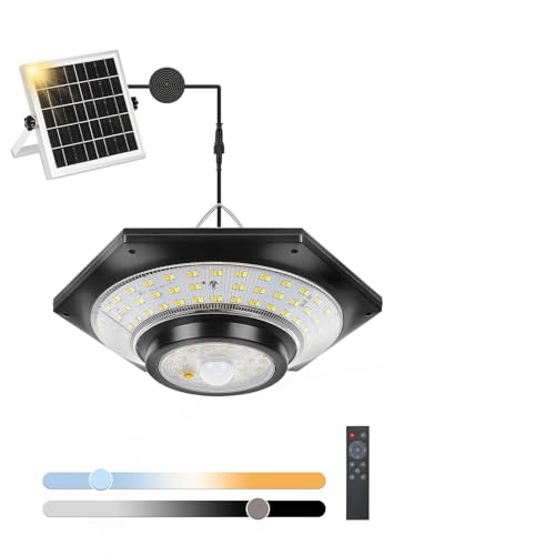 ENCOFT Solar Hängelampe für Außen/Innen 228LED Solarlampen für Außen Hängend 3 Farbtemperatur Solarlampe mit Fernbedienung 5M Kabel Solar Hängeleuchten Outdoor IP65 Wasserdichte