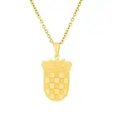 Wudaizhi Kroatische Flagge Halskette Kroatien Anhänger Halskette Gold Silber Farbe Kroatische Halskette Kroatische Schmuck Geschenk Für Frauen Männer Männer