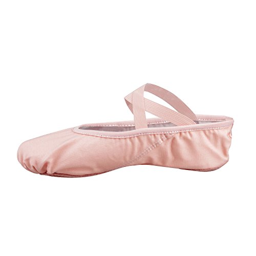 Ballettschuhe Ballettschläppchen Tanzschuhe Geteilte Ledersohle für Kinder und Erwachsene(Bitte wählen Sie eine Größe größer als üblich) Pink 30