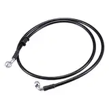 X AUTOHAUX Auto Hydraulische Bremsleitung Ölschlauch Rohrverschraubung 28°90°AN3 M10 Schwarz 120cm