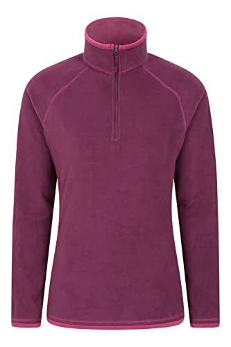 Mountain Warehouse Montana Fleecejacke für Damen aus Microfleece - Atmungsaktiver Fleece-Pullover für Damen, schnelltrocknend, warme Fleecejacke, Half-Zip - Outdoor Beere Damengröße EU 56