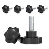 Zasjon 6 Stück Sterngriffschraube M10 x 60mm Sterngriff Schrauben Sternkopfschraube Klemmknopf Griff Rändelschraube, Sternschraube Klemmschraube für Werkzeugmaschinen Möbelgriff,Elektronische Geräte